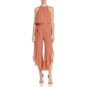 Joie Jael Printed Sleeveless Halter Silk Jumpsuit